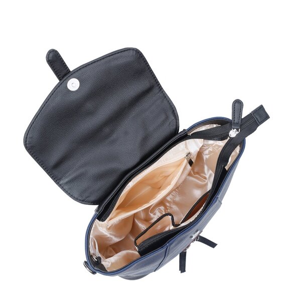 Ladies' Blue Colour Vegan/PU Leather Backpack – Stylish Daypack with Top Handle - Picture 5 of 10